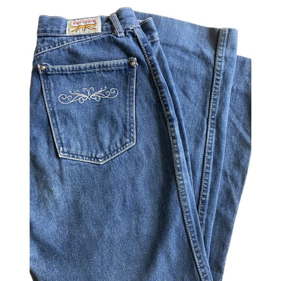 Vintage 70s Boho Hippie Brittania High Rise Blue Denim Flare Jeans Size 27 - Picture 2 of 7